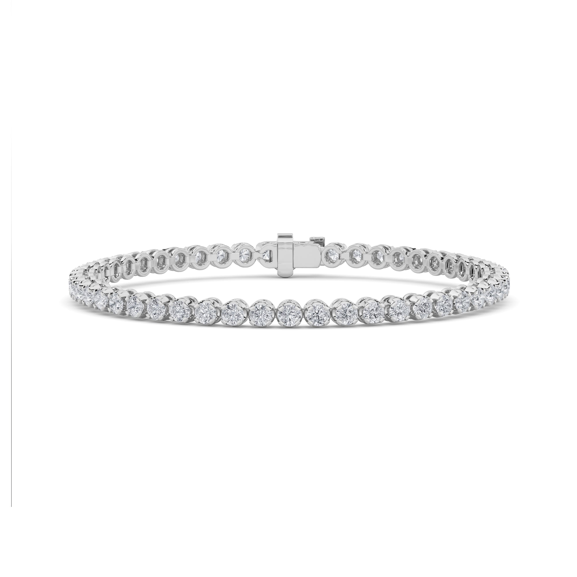 3CTW Round Shaped Lab Grown Diamond (F/VS) Tennis Bracelet in 14K Gold