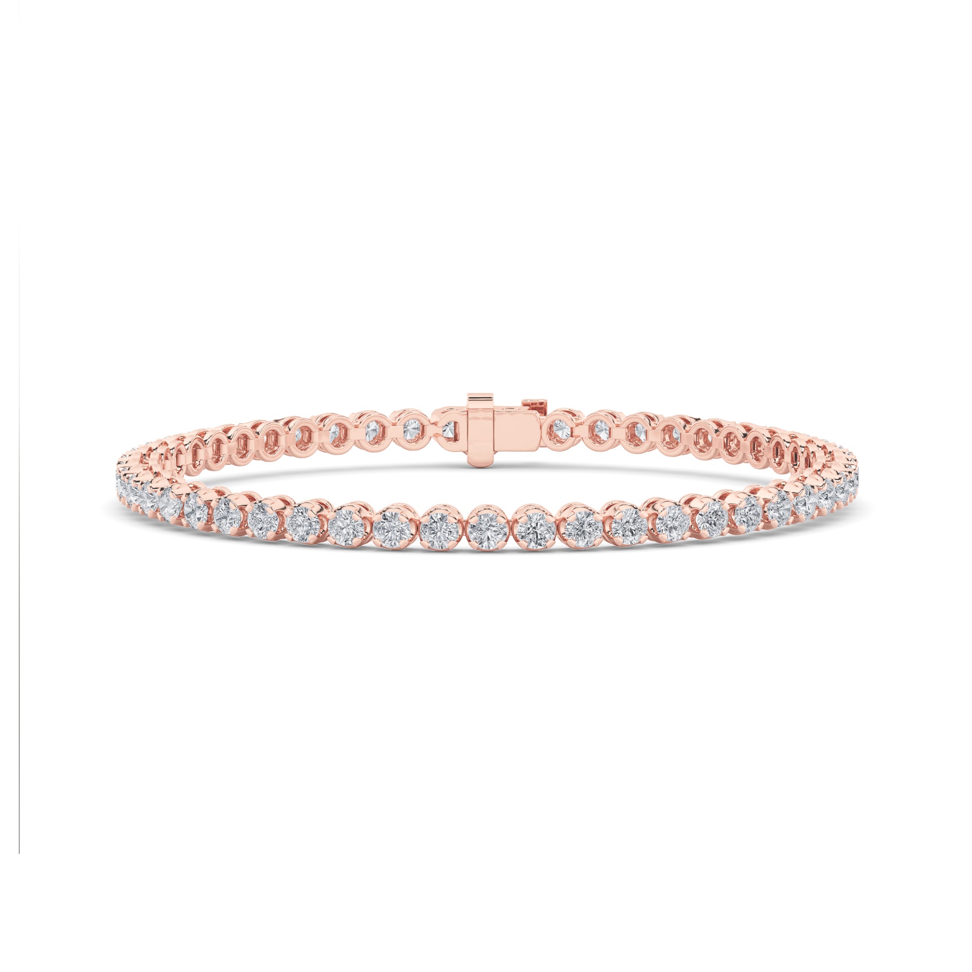 3CTW Round Shaped Lab Grown Diamond (F/VS) Tennis Bracelet in 14K Gold