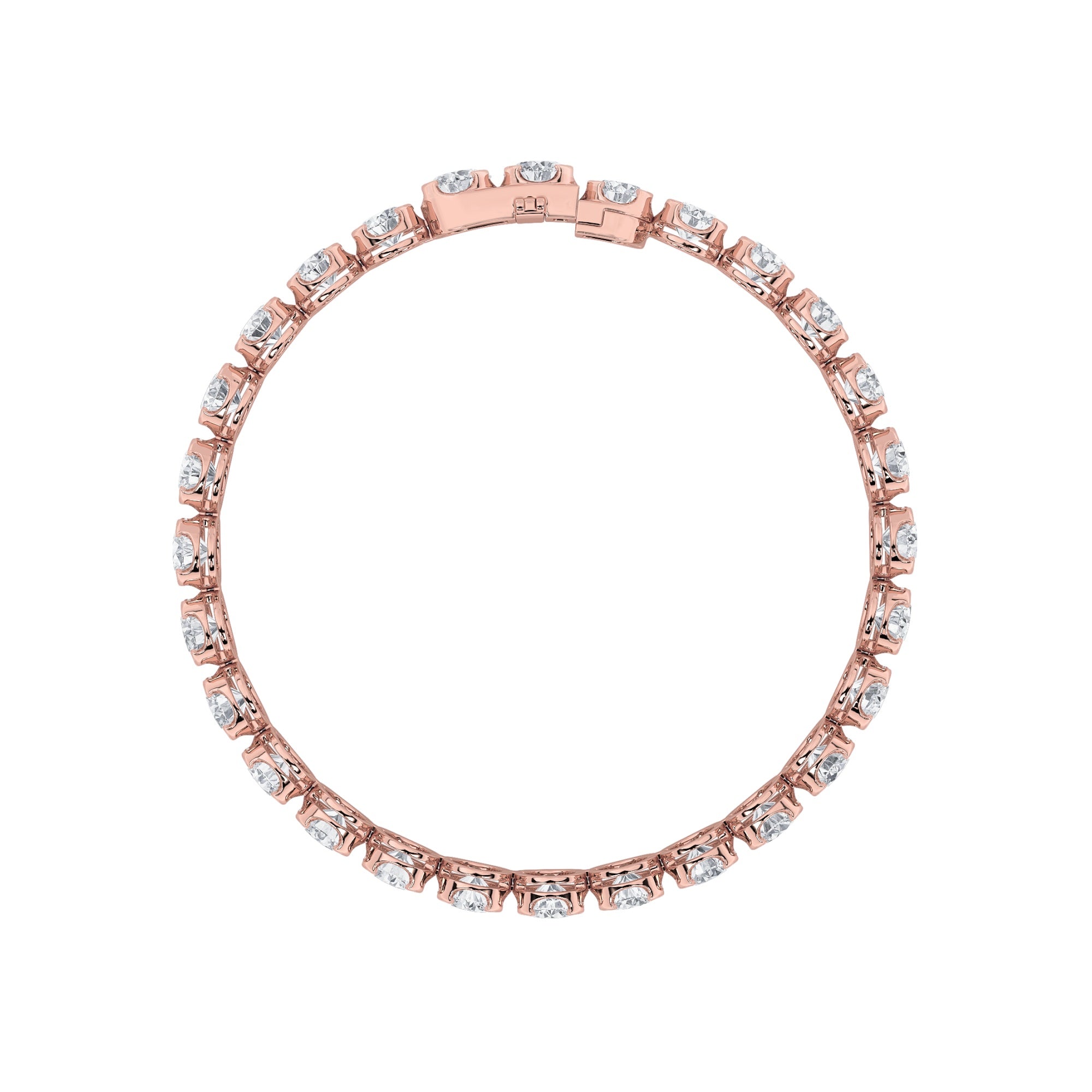3CTW Round Shaped Lab Grown Diamond (F/VS) Tennis Bracelet in 14K Gold