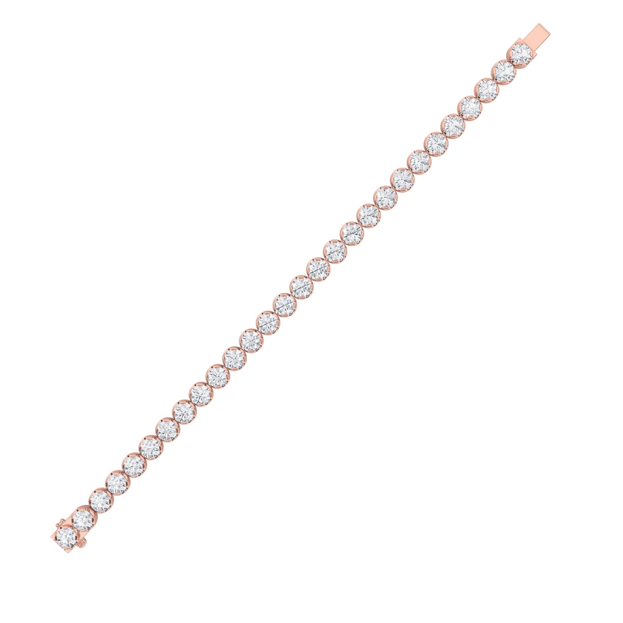 3CTW Round Shaped Lab Grown Diamond (F/VS) Tennis Bracelet in 14K Gold
