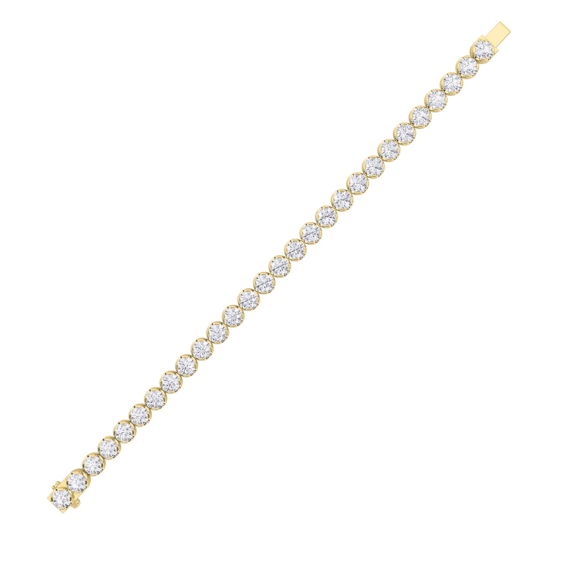 5CTW Round Shaped Lab Grown Diamond (F/VS) Tennis Bracelet in 14K Gold