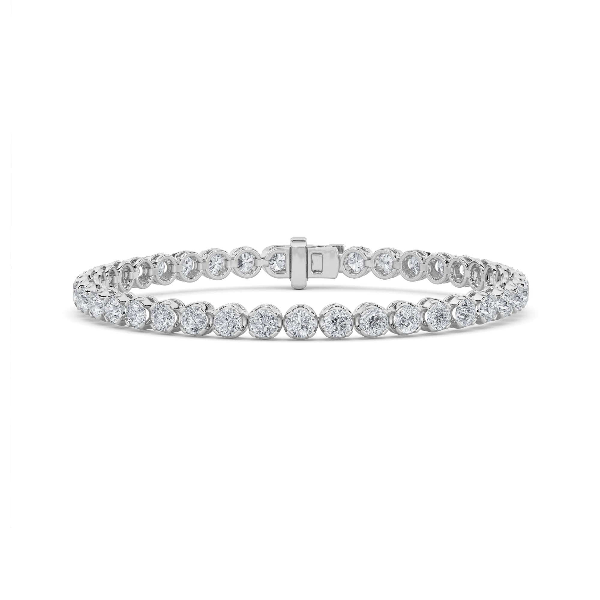 7CTW Round Shaped Lab Grown Diamond (F/VS)  Bracelet in 14K Gold