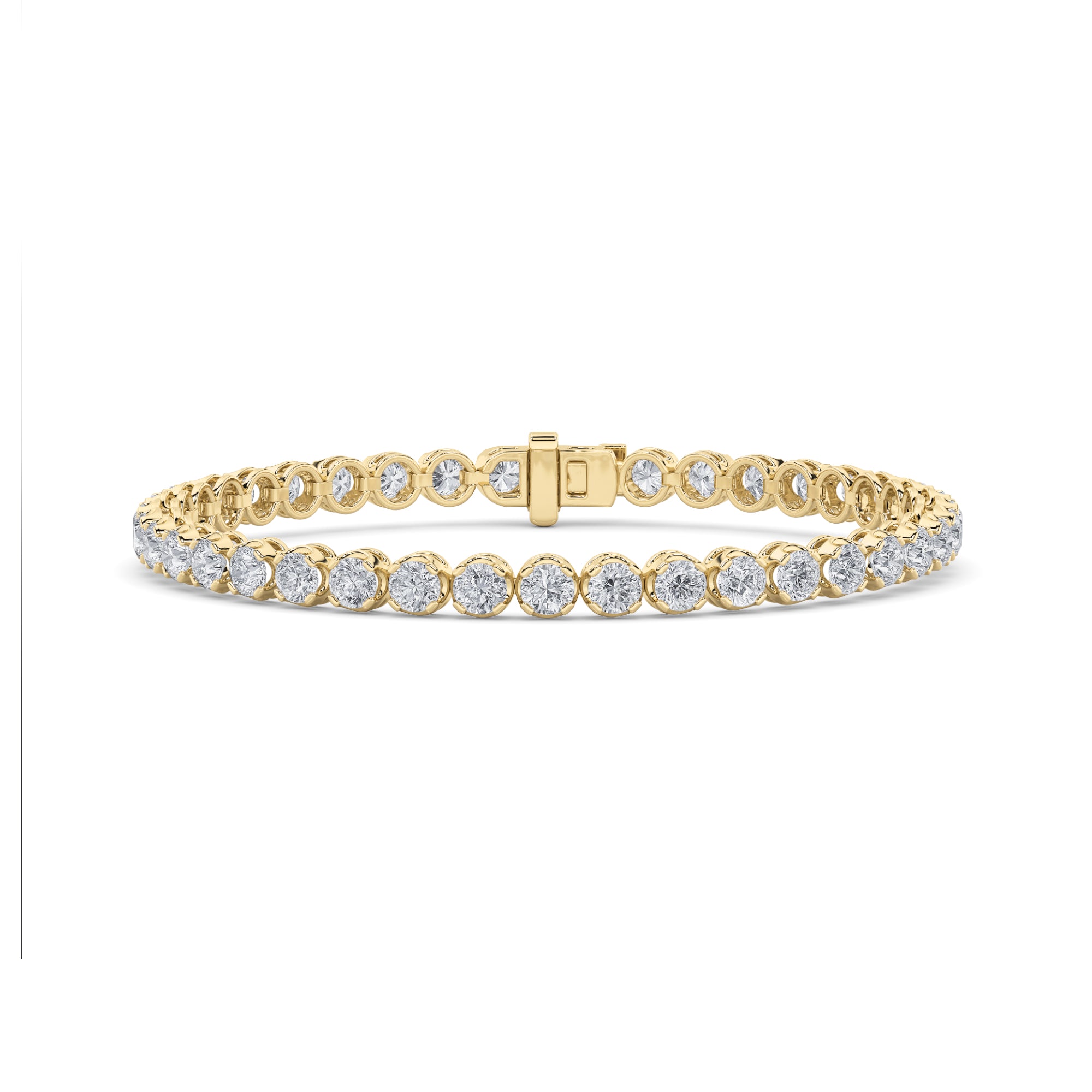 7CTW Round Shaped Lab Grown Diamond (F/VS)  Bracelet in 14K Gold