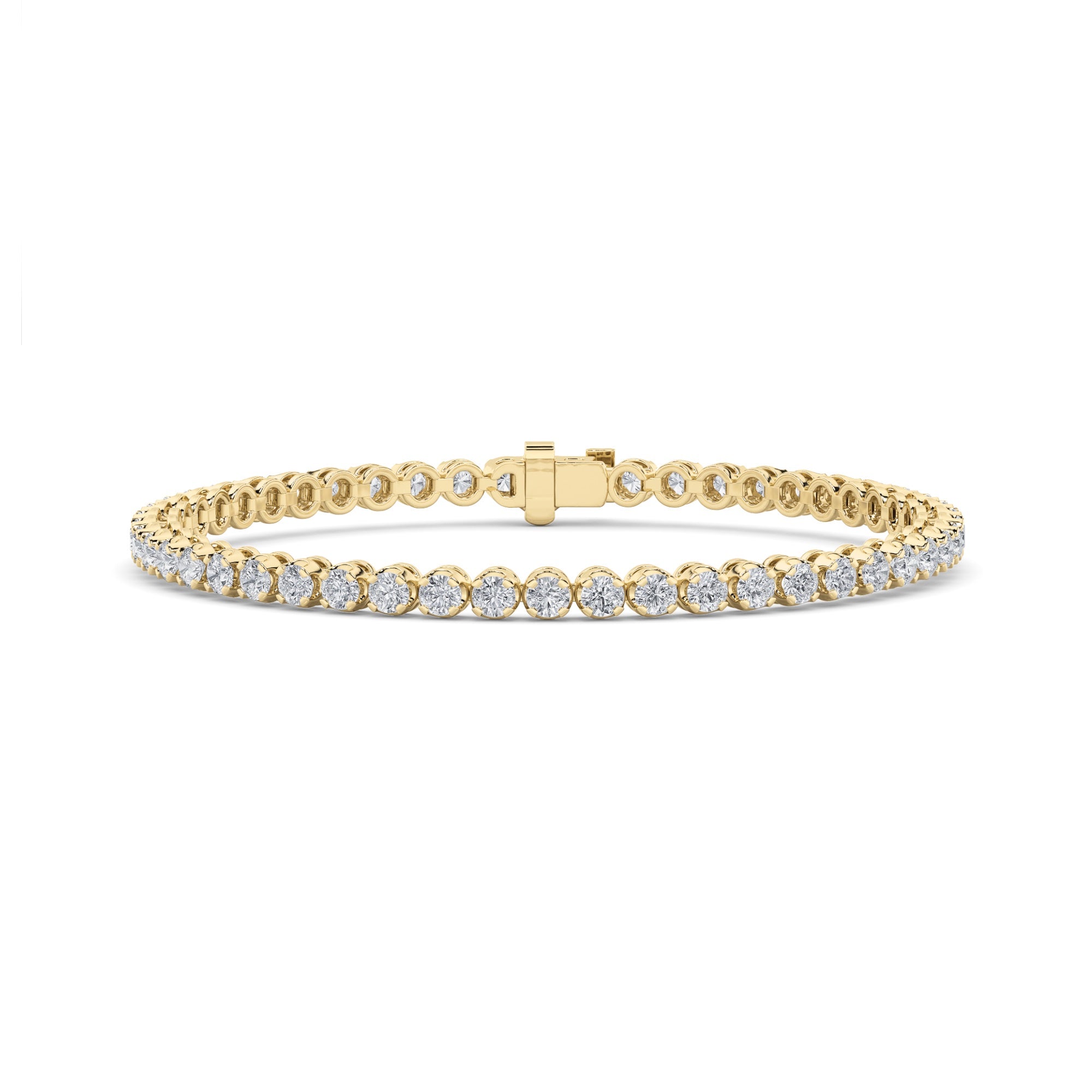 8CTW Round Shaped Lab Grown Diamond (F/VS)  Bracelet in 14K Gold