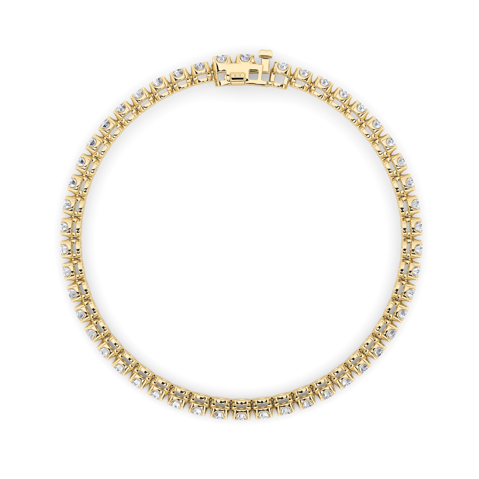 8CTW Round Shaped Lab Grown Diamond (F/VS)  Bracelet in 14K Gold