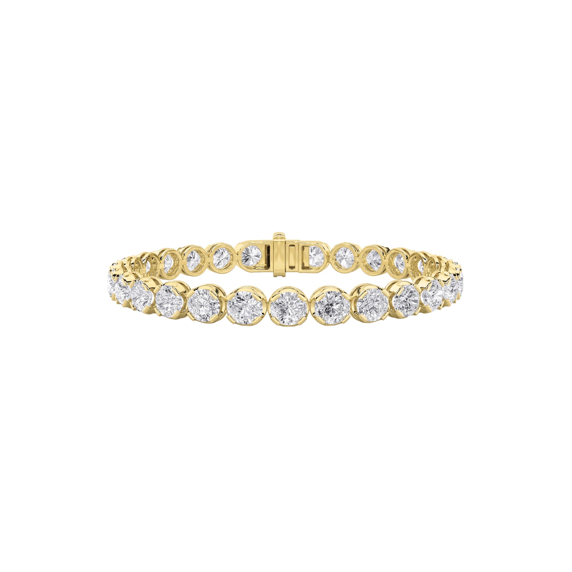 9CTW Round Shaped Lab Grown Diamond (F/VS)  Bracelet in 14K Gold