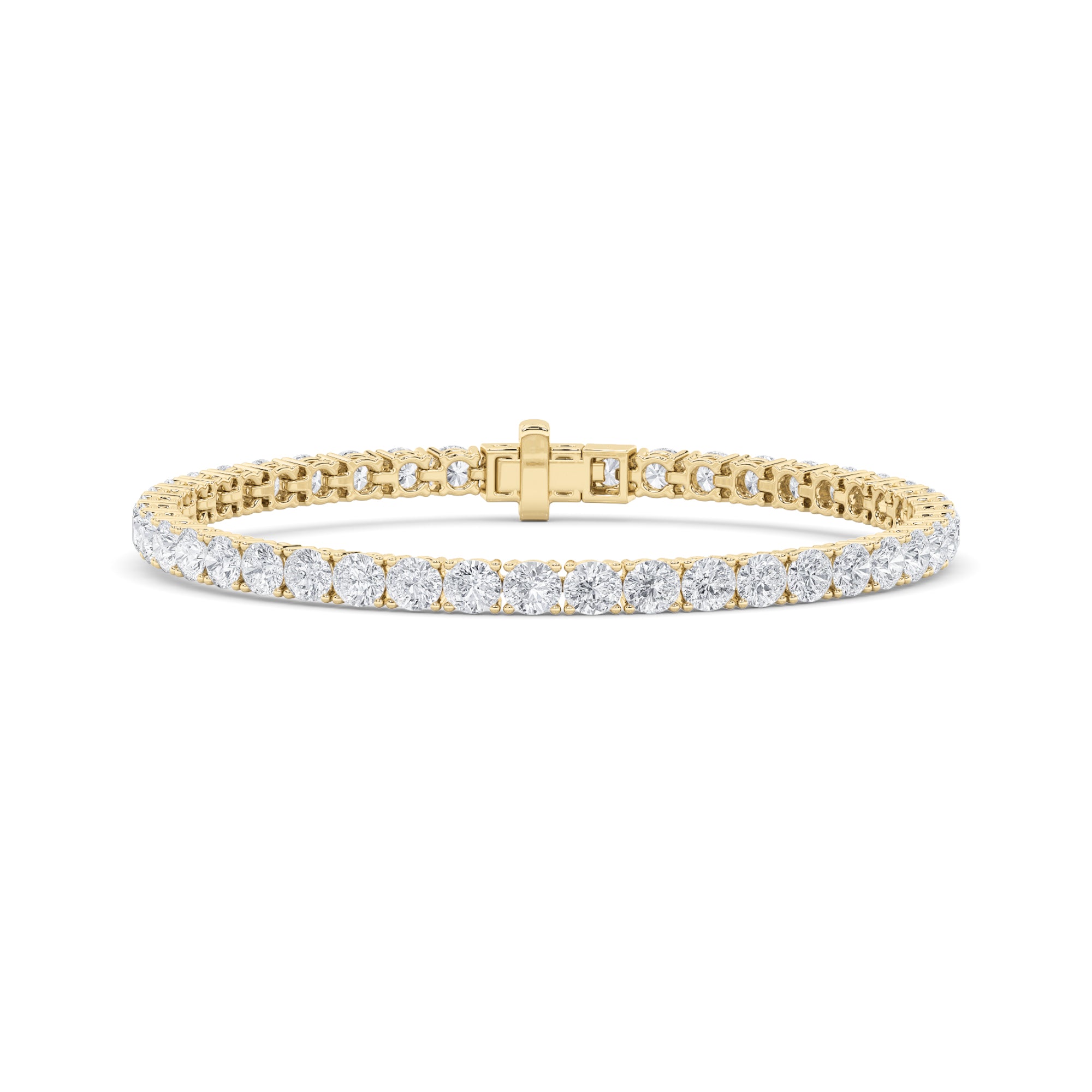 9CTW Round Shaped Lab Grown Diamond (F/VS) Tennis Bracelet in 14K Gold