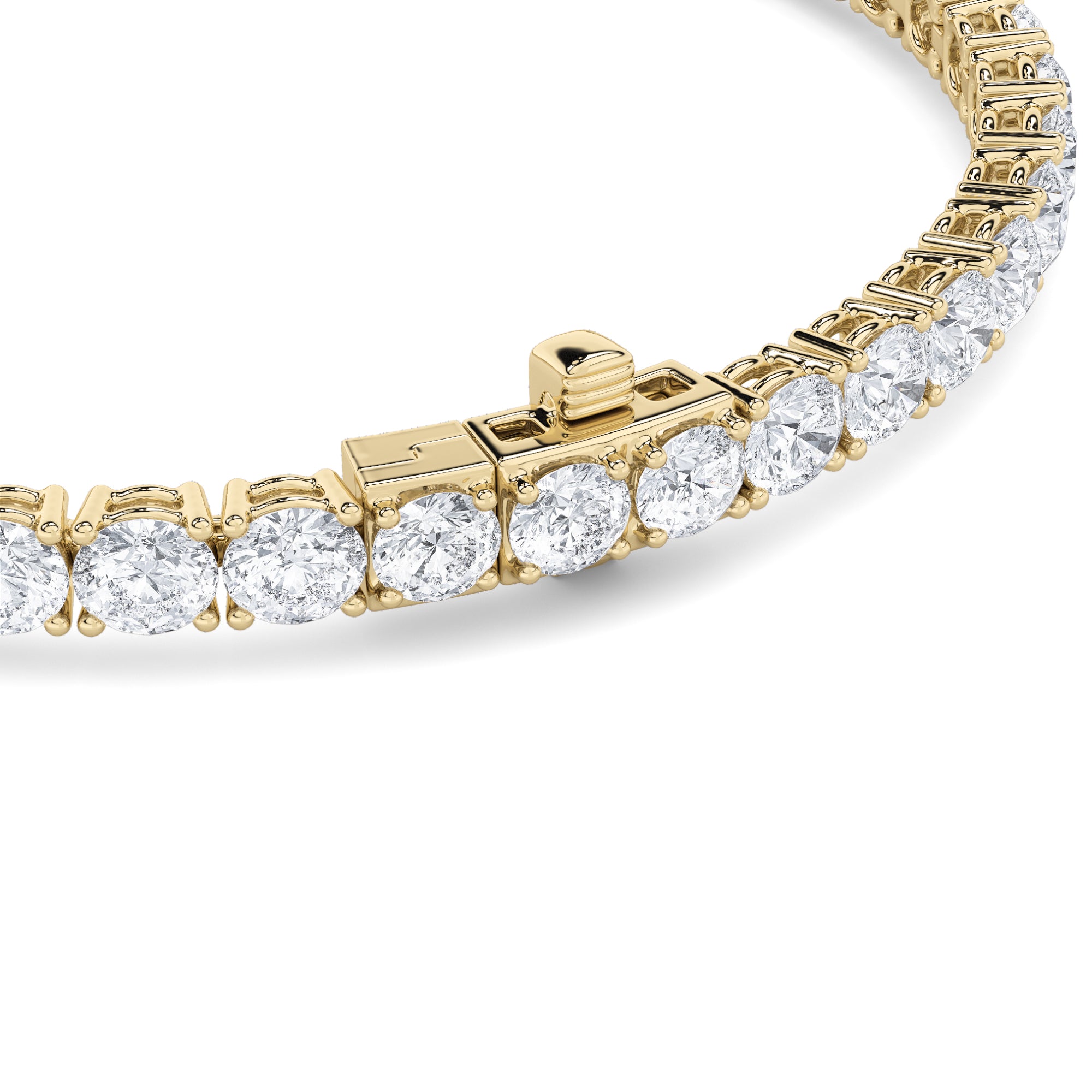 9CTW Round Shaped Lab Grown Diamond (F/VS) Tennis Bracelet in 14K Gold