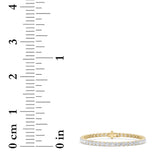 9CTW Round Shaped Lab Grown Diamond (F/VS) Tennis Bracelet in 14K Gold