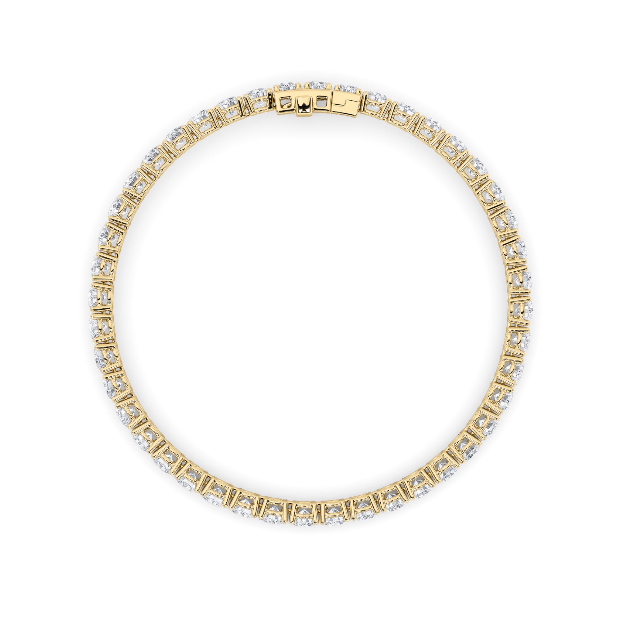 9.5CTW Round Shaped Lab Grown Diamond (F/VS) Bracelet in 14K Gold