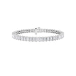 10CTW Emerald Shaped Lab Grown Diamond (F/VS) East West Line Bracelet in 14K Gold
