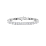 10CTW Emerald Shaped Lab Grown Diamond (F/VS) East West Line Bracelet in 14K Gold
