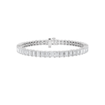 10CTW Emerald Shaped Lab Grown Diamond (F/VS) East West Line Bracelet in 14K Gold