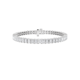 10CTW Emerald Shaped Lab Grown Diamond (F/VS) East West Line Bracelet in 14K Gold