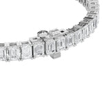 10CTW Emerald Shaped Lab Grown Diamond (F/VS) East West Line Bracelet in 14K Gold