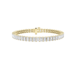 10CTW Emerald Shaped Lab Grown Diamond (F/VS) East West Line Bracelet in 14K Gold