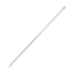 10CTW Emerald Shaped Lab Grown Diamond (F/VS) East West Line Bracelet in 14K Gold