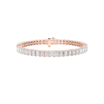 10CTW Emerald Shaped Lab Grown Diamond (F/VS) East West Line Bracelet in 14K Gold