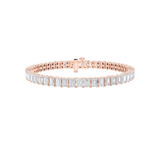 10CTW Emerald Shaped Lab Grown Diamond (F/VS) East West Line Bracelet in 14K Gold