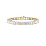 18.5CTW Emerald Shaped Lab Grown Diamond (F/VS) East West Line Bracelet in 14K Gold