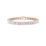 18.5CTW Emerald Shaped Lab Grown Diamond (F/VS) East West Line Bracelet in 14K Gold