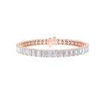 18.5CTW Emerald Shaped Lab Grown Diamond (F/VS) East West Line Bracelet in 14K Gold