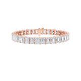 21.5CTW Emerald Shaped Lab Grown Diamond (G/VS) East West Line Bracelet in 14K Gold