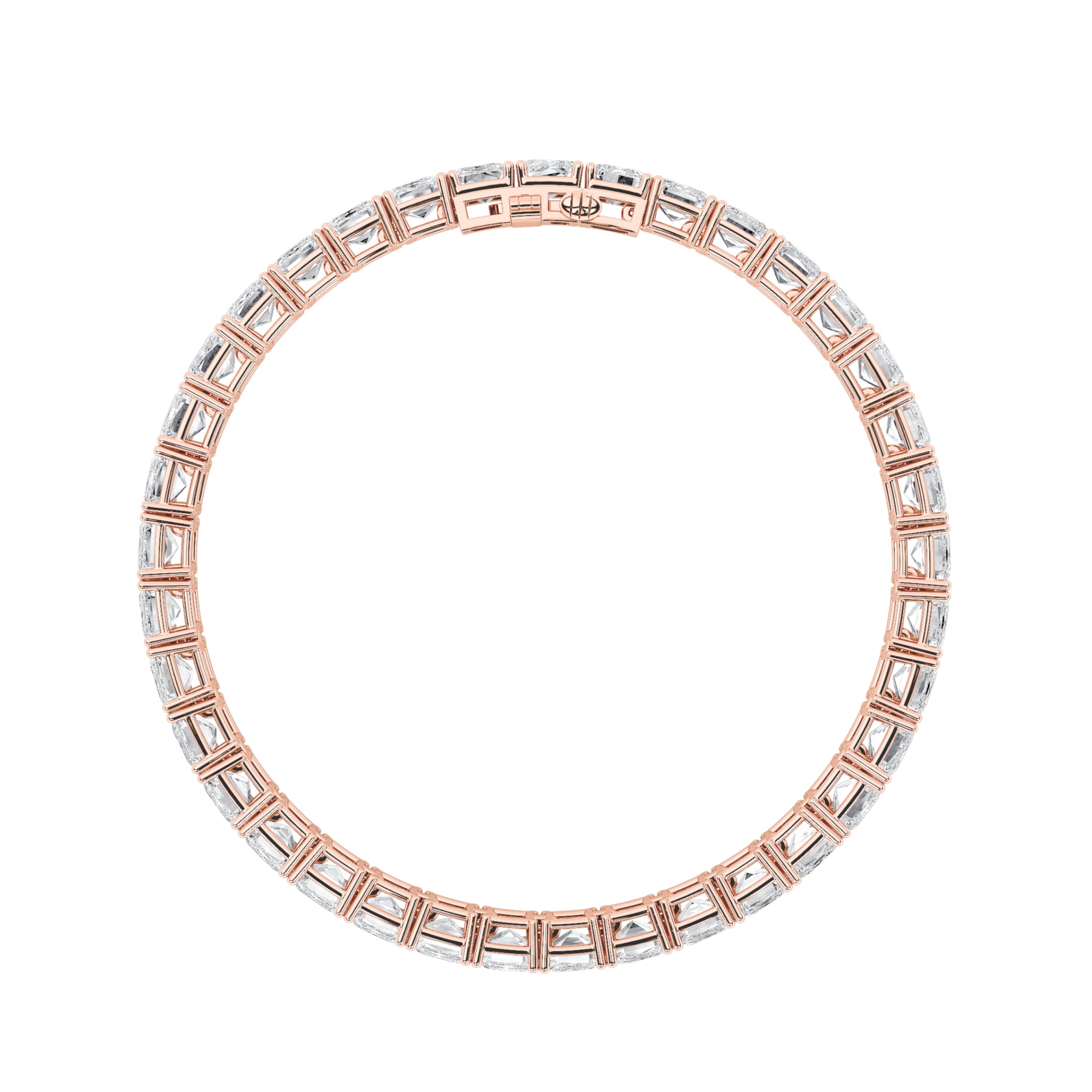 21.5CTW Emerald Shaped Lab Grown Diamond (G/VS) East West Line Bracelet in 14K Gold