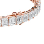 21.5CTW Emerald Shaped Lab Grown Diamond (G/VS) East West Line Bracelet in 14K Gold