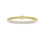 12.5CTW Oval Shaped Lab Grown Diamond (F/VS) East West Line Bracelet in 14K Gold