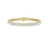 12.5CTW Oval Shaped Lab Grown Diamond (F/VS) East West Line Bracelet in 14K Gold