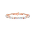 12.5CTW Oval Shaped Lab Grown Diamond (F/VS) East West Line Bracelet in 14K Gold