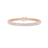 12.5CTW Oval Shaped Lab Grown Diamond (F/VS) East West Line Bracelet in 14K Gold