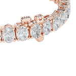 12.5CTW Oval Shaped Lab Grown Diamond (F/VS) East West Line Bracelet in 14K Gold