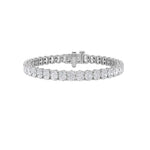 15CTW Oval Shaped Lab Grown Diamond (F/VS) East West Line Bracelet in 14K Gold