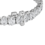 15CTW Oval Shaped Lab Grown Diamond (F/VS) East West Line Bracelet in 14K Gold