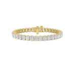 16.5CTW Oval Shaped Lab Grown Diamond (F/VS) East West Line Bracelet in 14K Gold