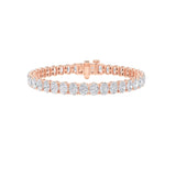 16.5CTW Oval Shaped Lab Grown Diamond (F/VS) Bracelet in 14K Rose Gold