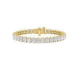 18.5CTW Oval Shaped Lab Grown Diamond (F/VS) East West Line Bracelet in 14K Gold