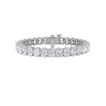 24CTW Oval Shaped Lab Grown Diamond (F/VS) East West Line Bracelet in 14K Gold