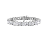 24CTW Oval Shaped Lab Grown Diamond (F/VS) East West Line Bracelet in 14K Gold