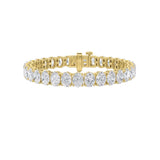 24CTW Oval Shaped Lab Grown Diamond (F/VS) East West Line Bracelet in 14K Gold