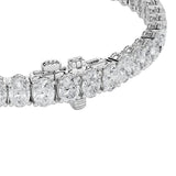9CTW Oval Shaped Lab Grown Diamond (G/VS) East West Line Bracelet in 14K Gold