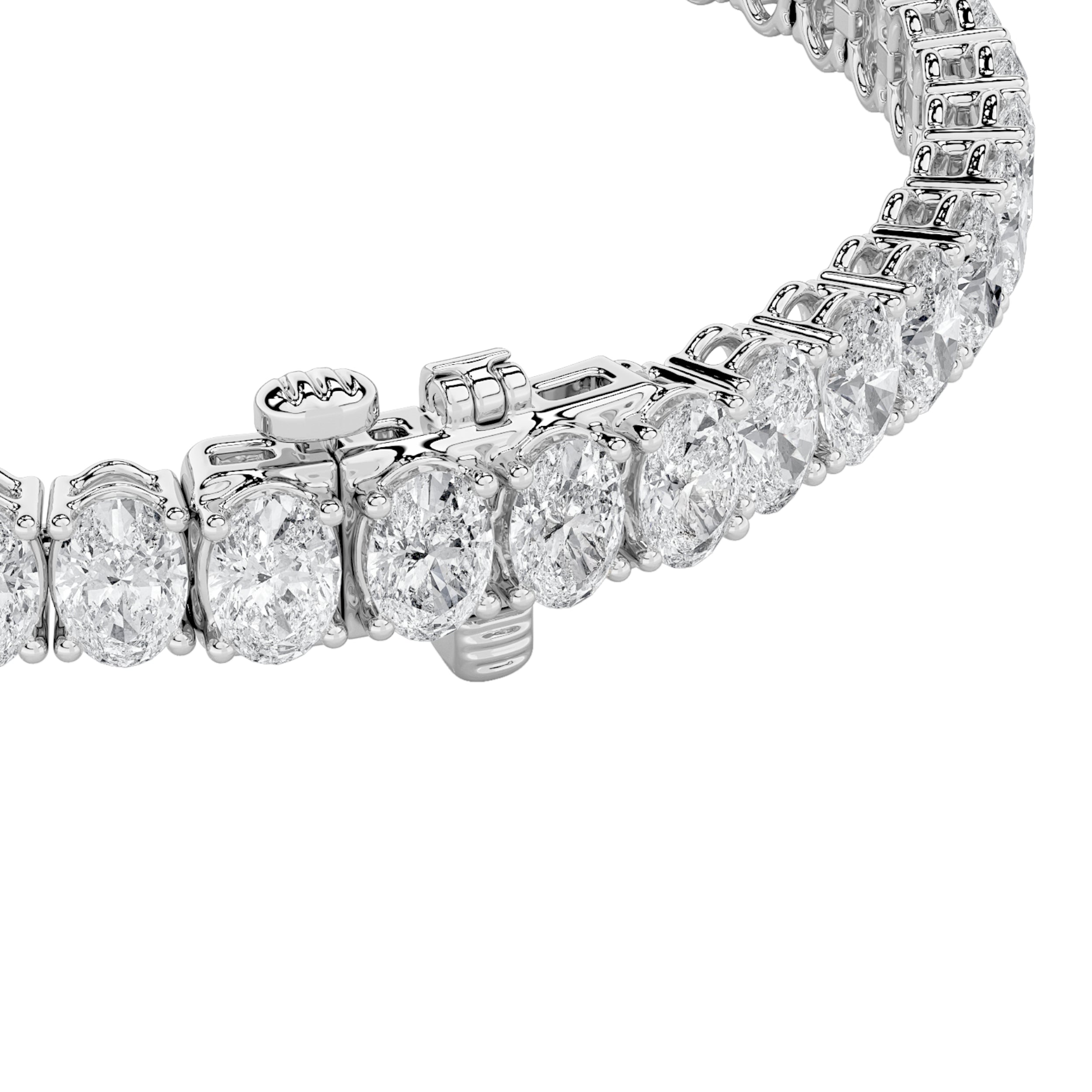 9CTW Oval Shaped Lab Grown Diamond (G/VS) East West Line Bracelet in 14K Gold