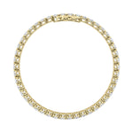 9CTW Oval Shaped Lab Grown Diamond (G/VS) East West Line Bracelet in 14K Gold