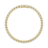 9CTW Oval Shaped Lab Grown Diamond (G/VS) East West Line Bracelet in 14K Gold