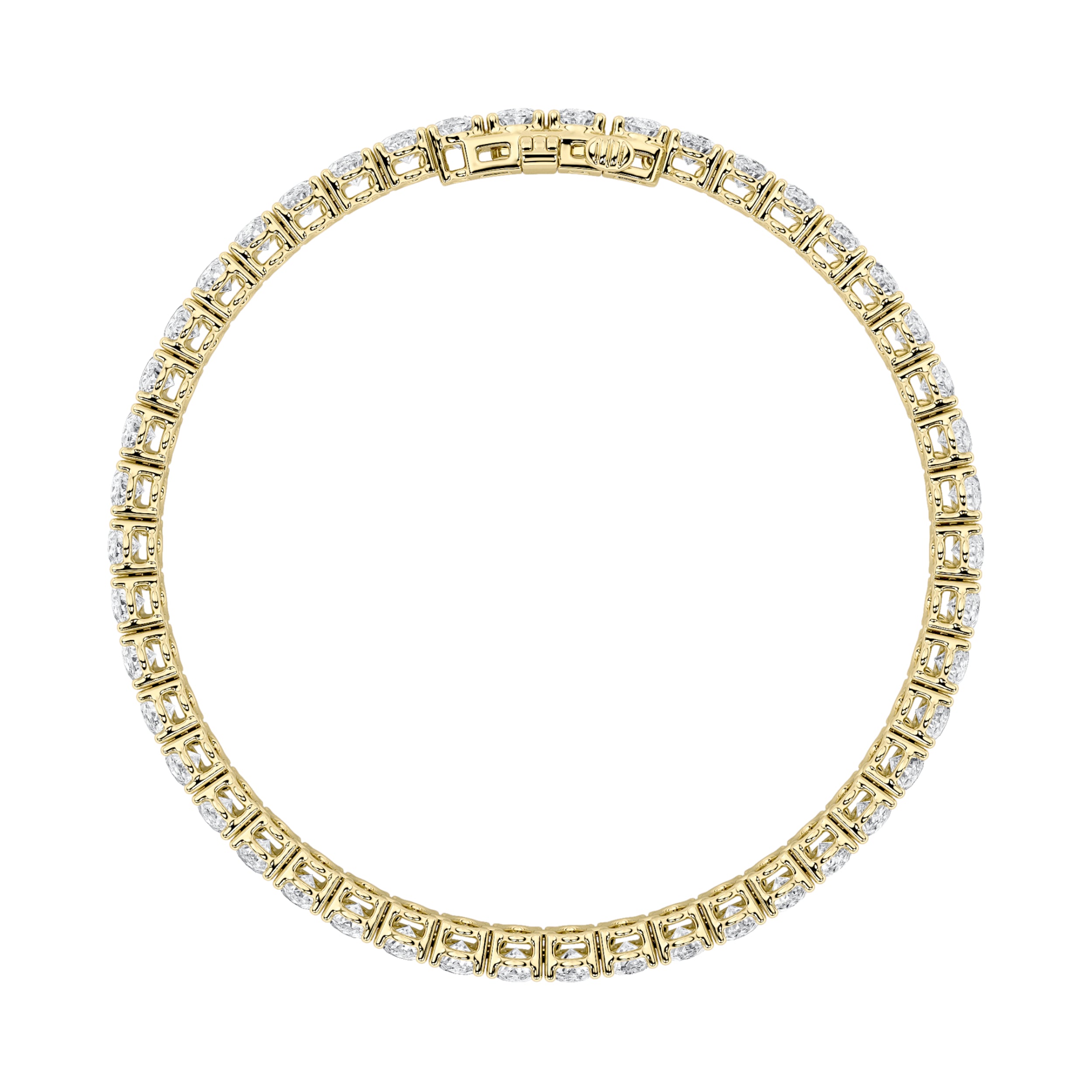 9CTW Oval Shaped Lab Grown Diamond (G/VS) East West Line Bracelet in 14K Gold
