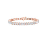 9CTW Oval Shaped Lab Grown Diamond (G/VS) East West Line Bracelet in 14K Gold