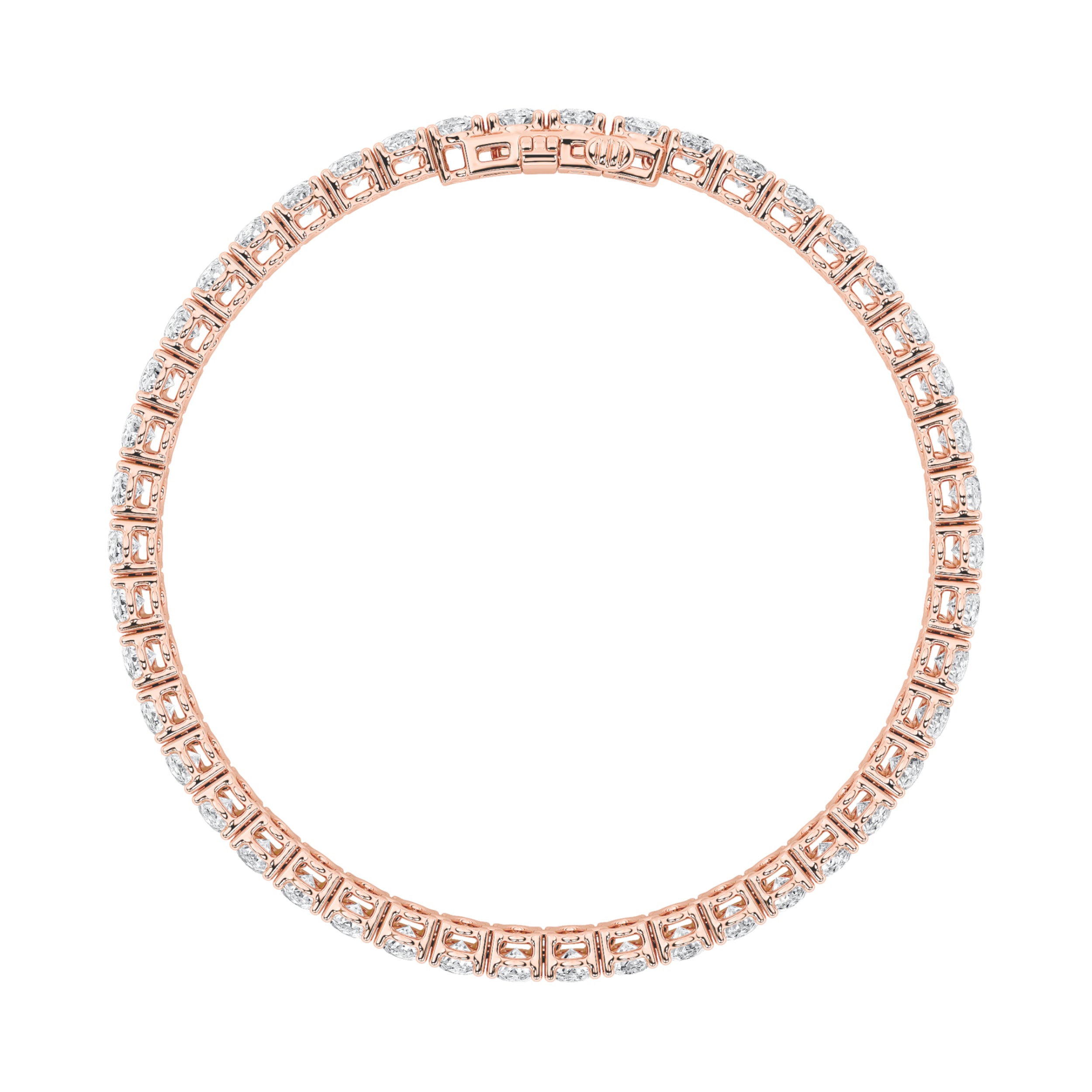 9CTW Oval Shaped Lab Grown Diamond (G/VS) East West Line Bracelet in 14K Gold