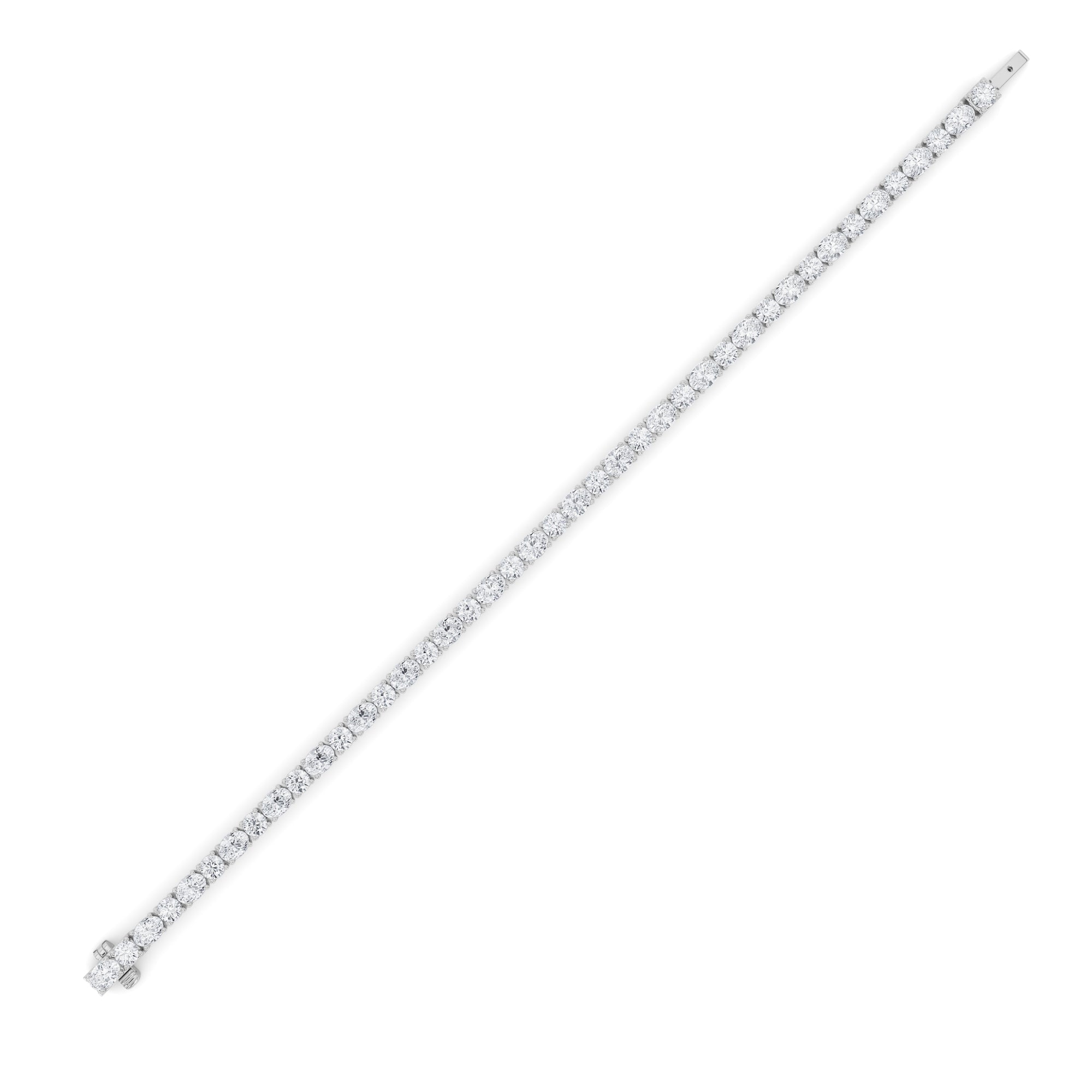 6.75CTW Oval Shaped Lab Grown Diamond (F/VS) Bracelet in 14K Gold